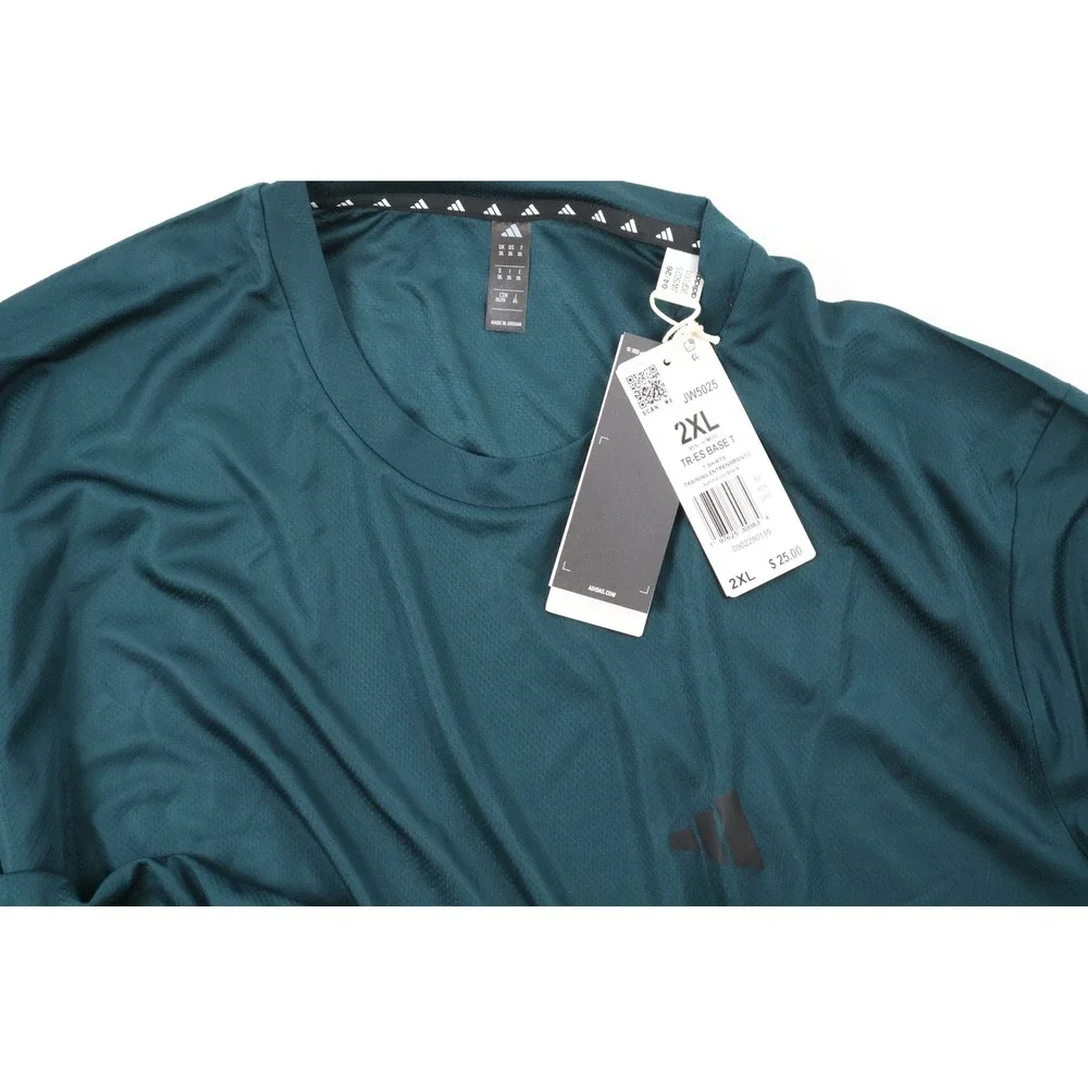 Adidas Shirt TR-ES Base T Aurora Ink Teal Solid 2XL NWT